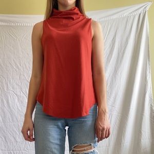 COWL TURTLENECK TANK TOP